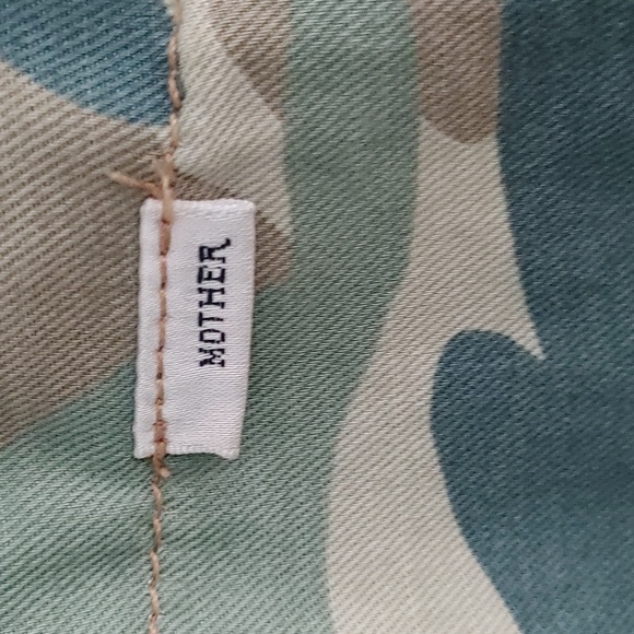 NWOT MOTHER The Shaker Linen Blend Chop Crop Camo Pant Size 27 - Picture 5 of 13